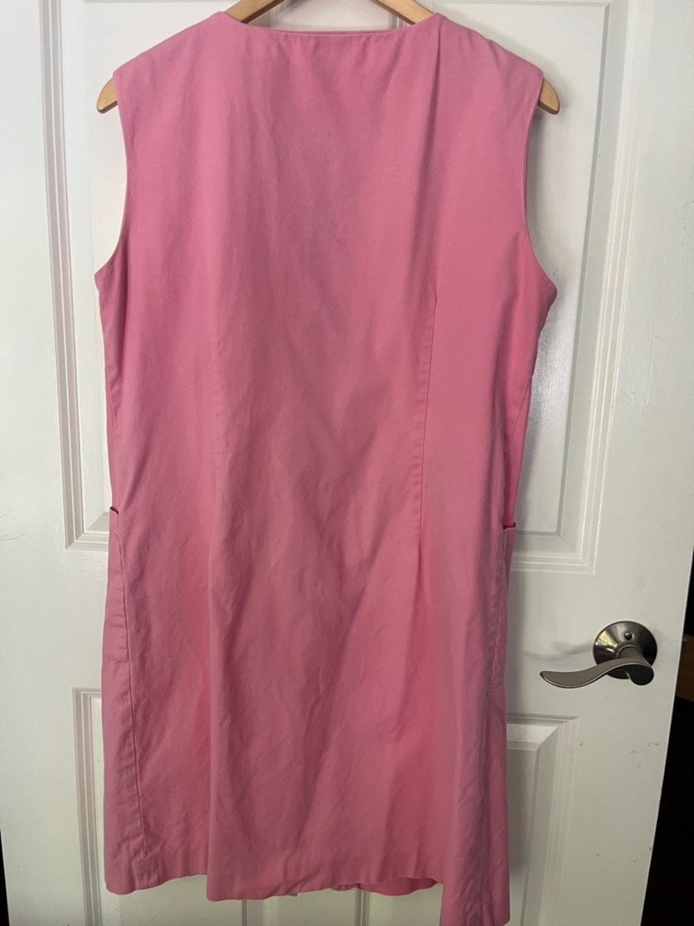 J. McLaughlin Vintage Pink Dress Cotton Canvas,smock,apron, coastal, coral sz 12 - Picture 5 of 5